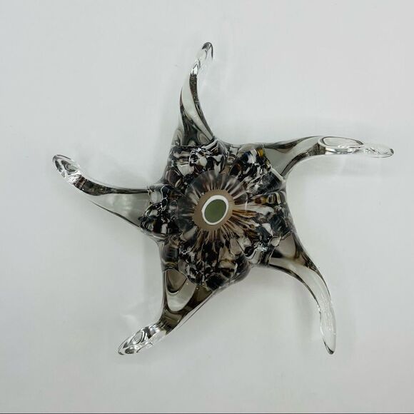 Art Glass Starfish Tortoise Pattern Paperweight - Picture 2 of 6